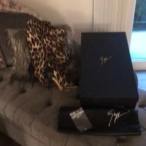 Leopard knee high boots